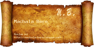 Machala Bere névjegykártya